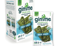 Gimme Seaweed Grab & Go Organic Premium Roasted Seaweed Snacks, Sea Salt, 5 Count Trayless, Keto, Vegan, Gluten-Free, Great Source of Omega3s and Iodine, Healthy On-The-Go Snack for Kids and Adults